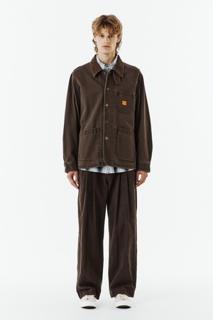 TWO TUCK DENIM TROUSERS - BROWN (P263MDP461)