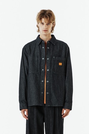 OUTPOCKET DENIM SHIRT - BLACK (P263MSH402)