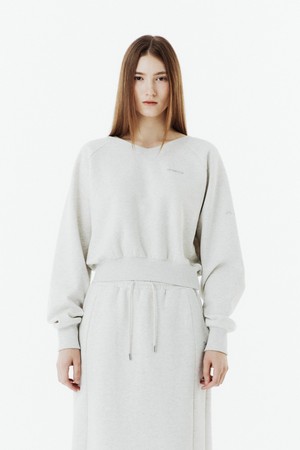 W V-NECK SWEATSHIRT - OATMEAL (P263WSW161)