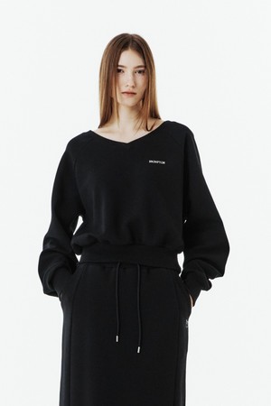 W V-NECK SWEATSHIRT - BLACK (P263WSW161)