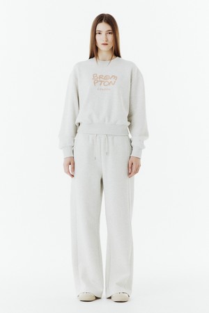 W WIDE SWEAT TROUSERS - OATMEAL (P263WPT161)