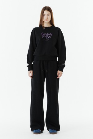 W WIDE SWEAT TROUSERS - BLACK (P263WPT161)