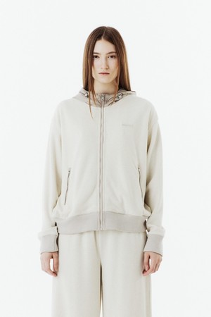 W CORDUROY HOODED ZIP-UP - IVORY (P263WFT165)