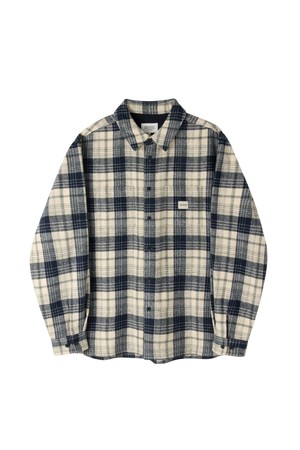 FLANNEL BIG CHECK SHIRT - NAVY (P264USH432)