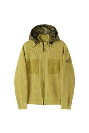 DETACHABLE HOOD HYBRID CARDIGAN - LIME (P264MCD131)