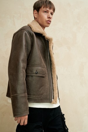 리얼 시어링 무스탕 (빈티지 브라운)