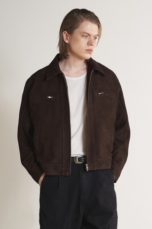 [리얼레더] 프리미엄 스웨이드 레이어 자켓 (다크 브라운)