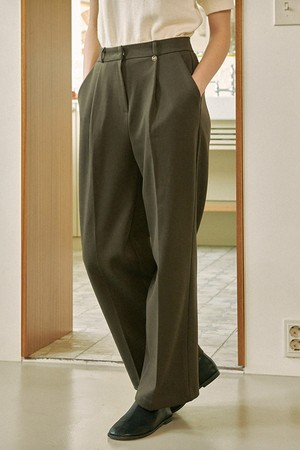 서린 원턱 와이드 슬랙스 브라운