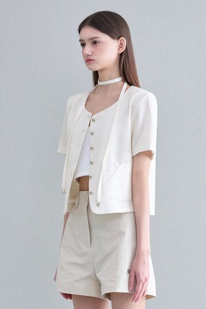 달린 트위드 타이 자켓