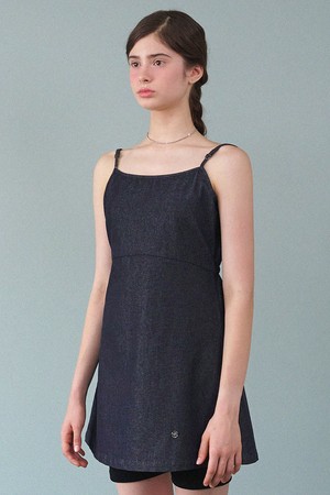 비브 데님 뷔스티에 미니 드레스