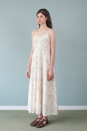 블레어 플라워 슬리브리스 드레스