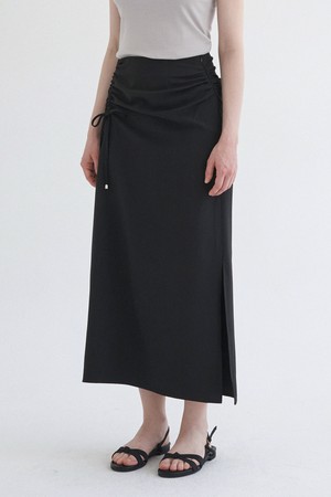 지젤 셔링 스트링 롱 스커트