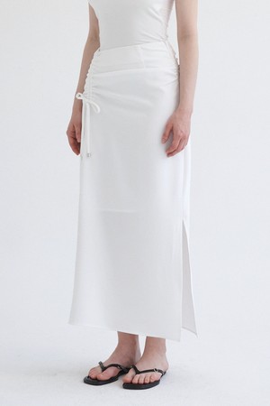 지젤 셔링 스트링 롱 스커트