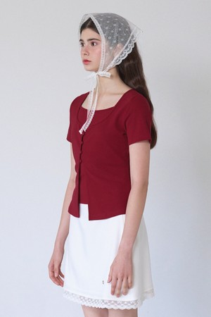 오웬 버튼 가디건-슬리브리스 셋업