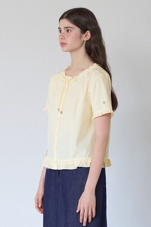 다나 프릴 리본 블라우스