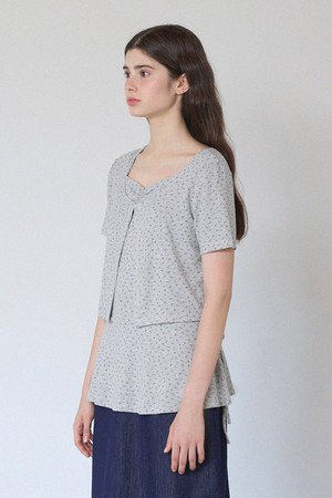 데미 플라워 미니 드레스-가디건 셋업