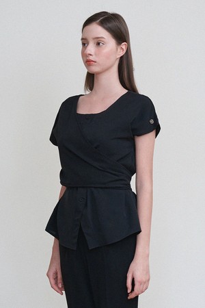 엘리너 캡 슬리브 블라우스