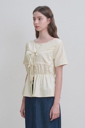 이비 스트링 블라우스