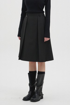 조비 핀턱 미디 스커트