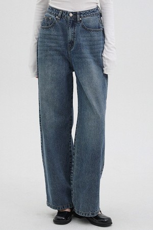 스넬 스트레이트 핏 로우 데님 팬츠_M