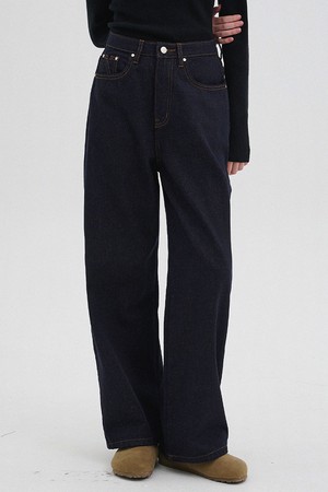 스넬 스트레이트 핏 로우 데님 팬츠_M