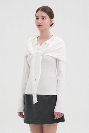 메켄지 카라 니트-스카프 셋업