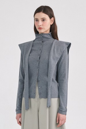 와트 투-웨이 니트-숄 셋업