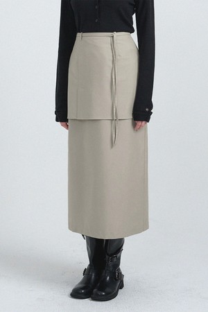 에런 레이어드 롱 스커트