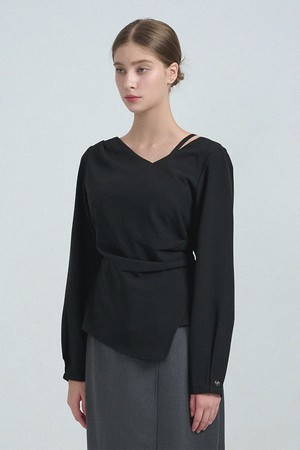 프레애 언발란스 스트랩 블라우스-fw.ver