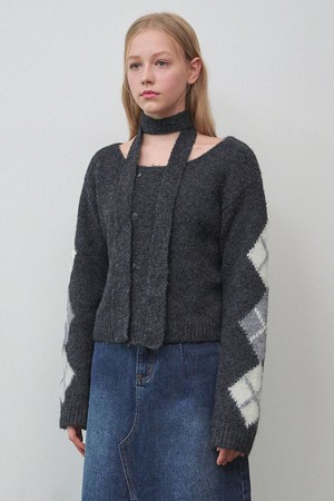 루비 타이세트 더블버튼 니트