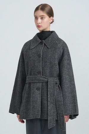 레비 핸드메이드 울 하프 코트