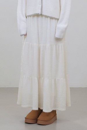 유키 캉캉 니트 롱 스커트