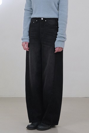 블레이크 프린지 라인 와이드 데님 팬츠