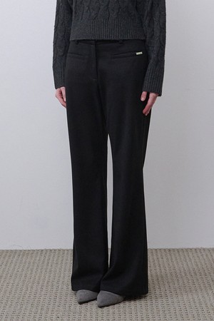 누르 로우라이즈 세미 플레어 슬랙스