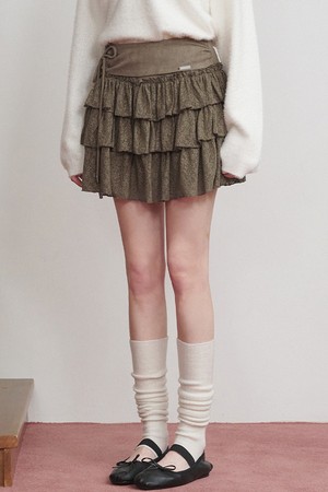 아가타 스웨이드 캉캉 미니 스커트