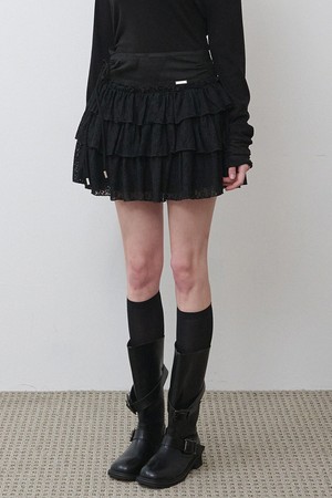 아가타 스웨이드 캉캉 미니 스커트