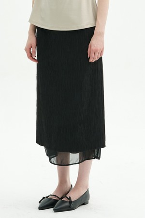 타이아 링클 쉬폰 레이어드 스커트