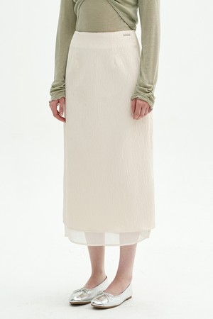 타이아 링클 쉬폰 레이어드 스커트