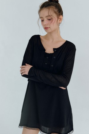 엘바 레이스 미니 드레스-가디건 셋업