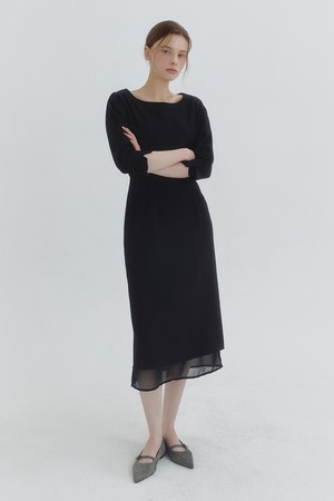 노엔 보트넥 레이어드 드레스