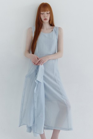 비아 스트라이프 드레스-셔츠 셋업