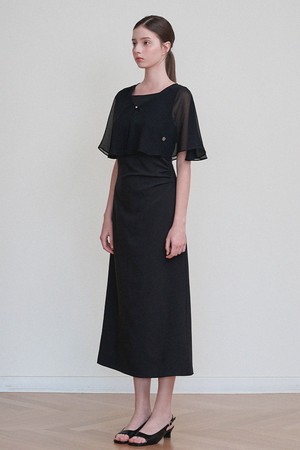 엘로디 뷔스티에 드레스-케이프 셋업