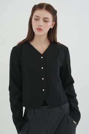 글렌 핀턱 타이 블라우스