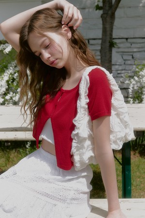 라나 버튼 디테일 래글런 가디건