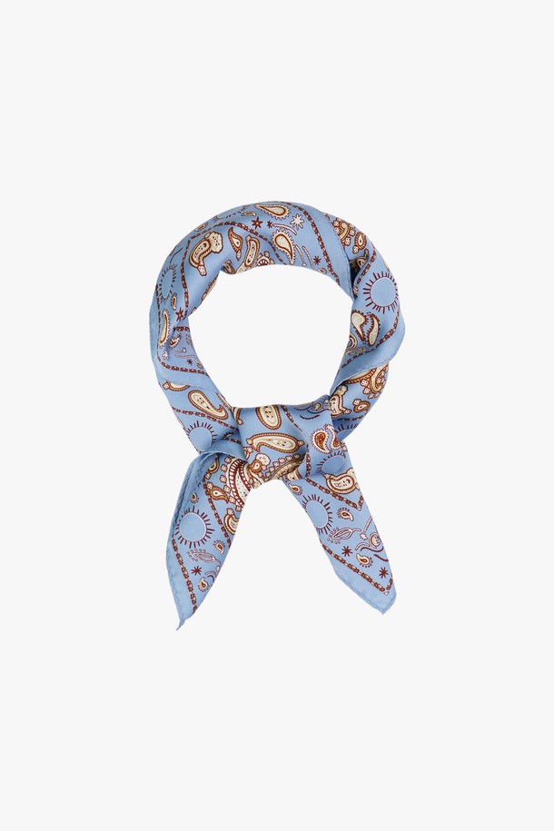 PINKPINEAPPLE - 기타 - SILKY PAISLEY SCARF_BLUE