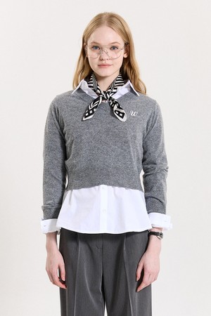 OM V-NECK SWEATER_GREY