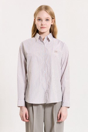 LOVE STRIPE SHIRT_BEIGE