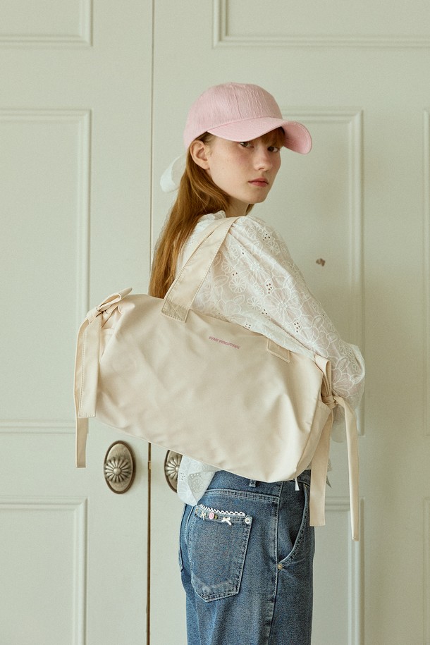 PINKPINEAPPLE - 여성 가방 - DOUBLE RIBBON TOTE BAG_IVORY