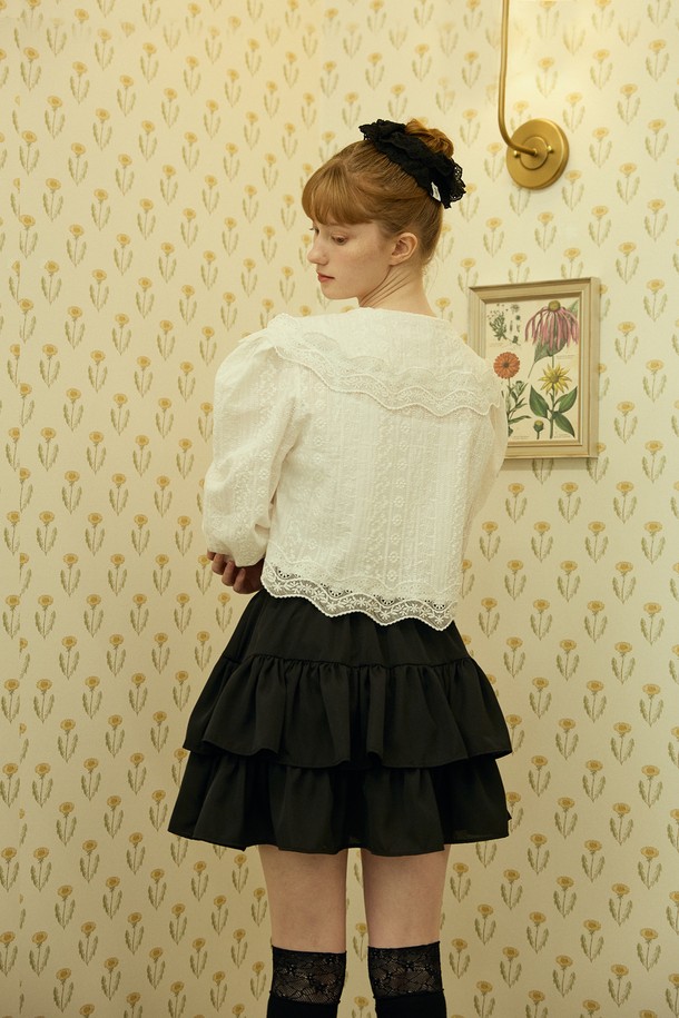 PINKPINEAPPLE - 스커트 - FAIRY TIERED SKIRT PANTS_BLACK