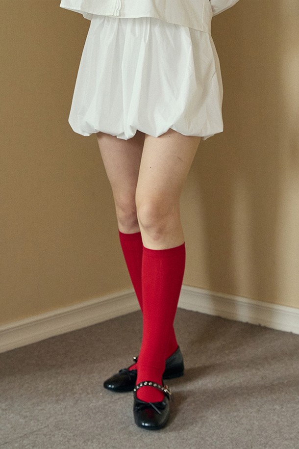 PINKPINEAPPLE - 양말 - [2EA 1SET] BASIC KNEE HIGH SOCKS_RED